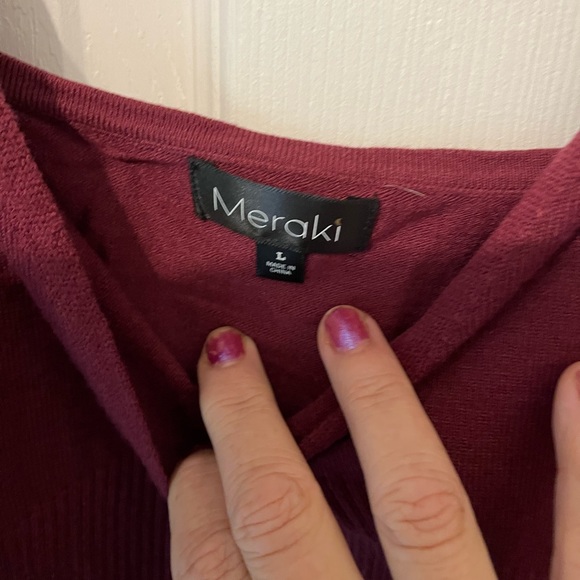 NWT Maroon 2 pc tank w/ neck and sleeve party top SZ L (junior) by Metal - Picture 5 of 7